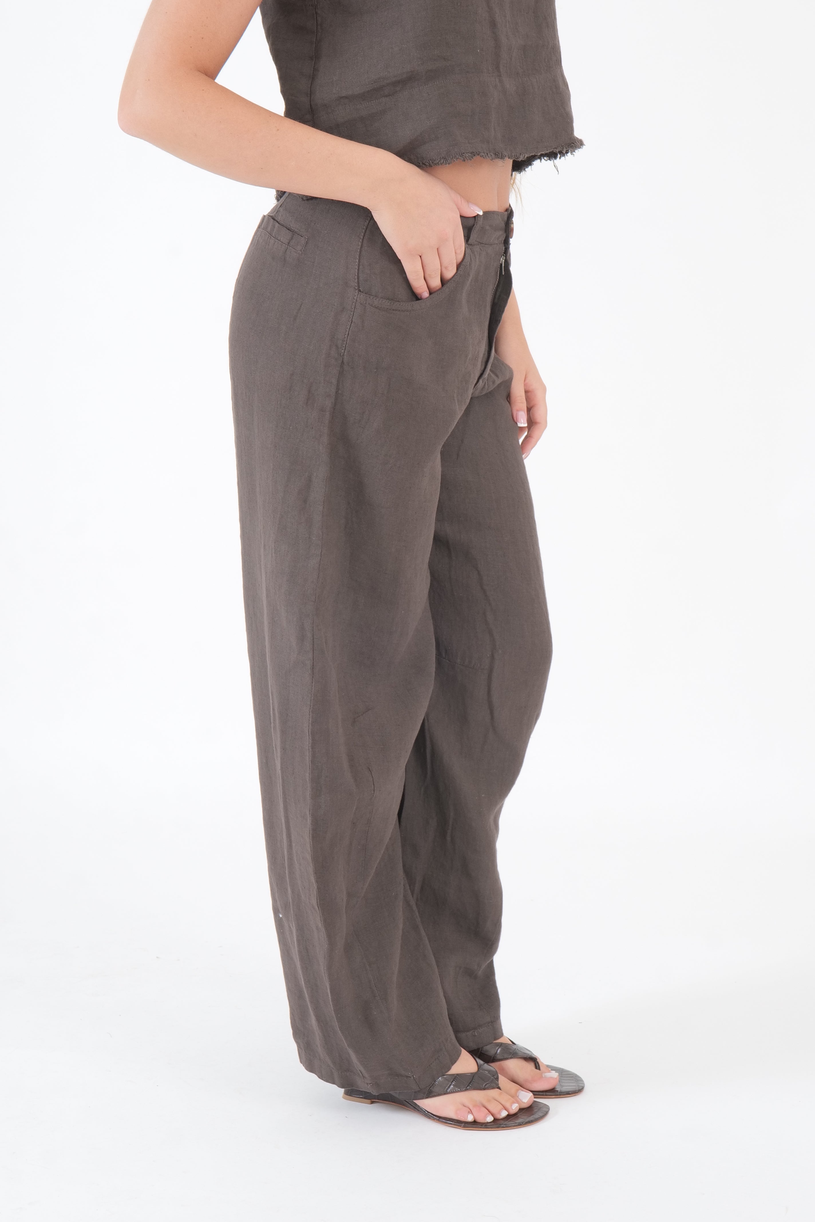 PANTALONE LINO MORO