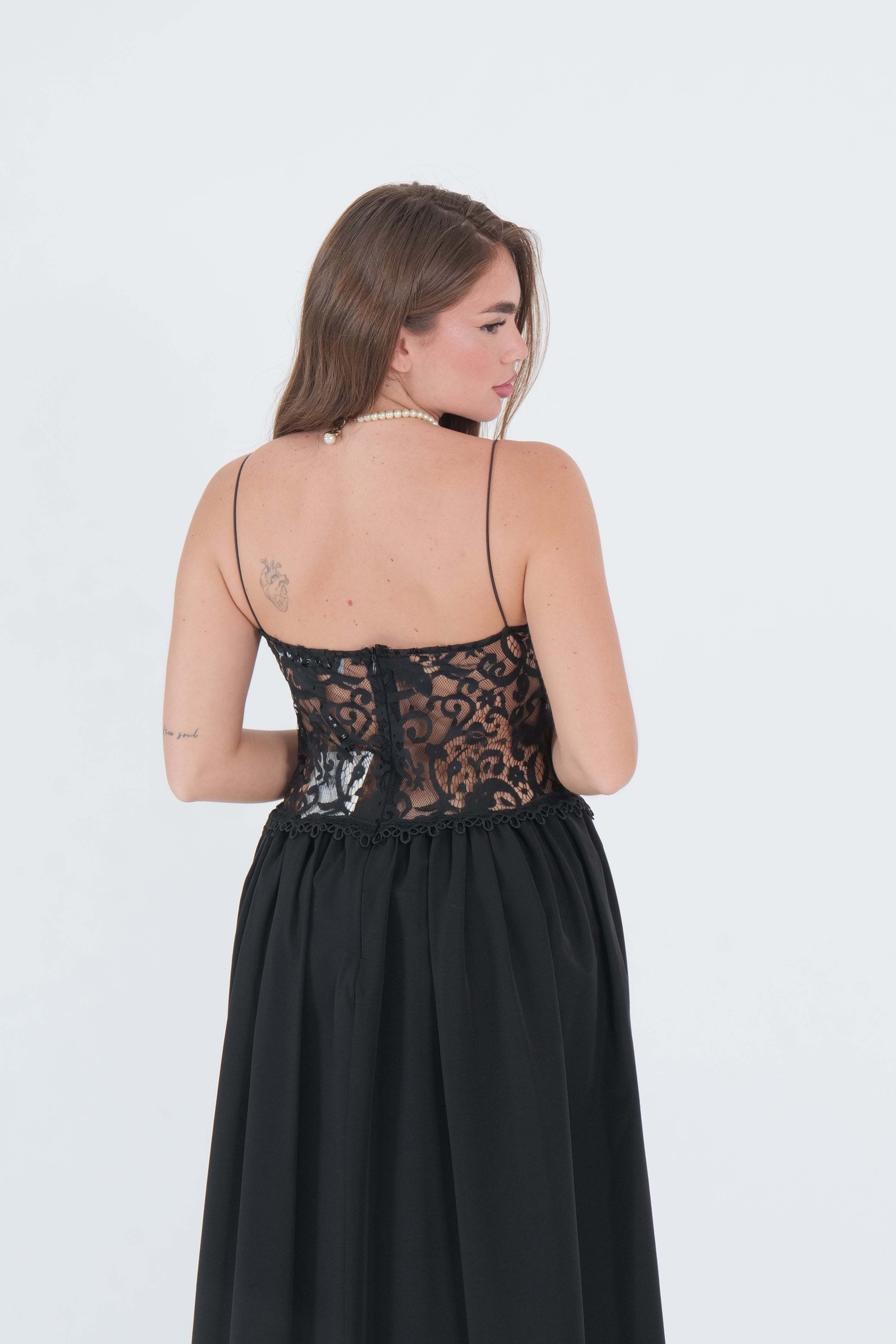 DRESS PIZZO BLACK