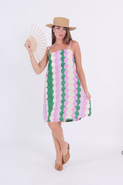 DRESS FANTASY VERDE/ROSA BURRO