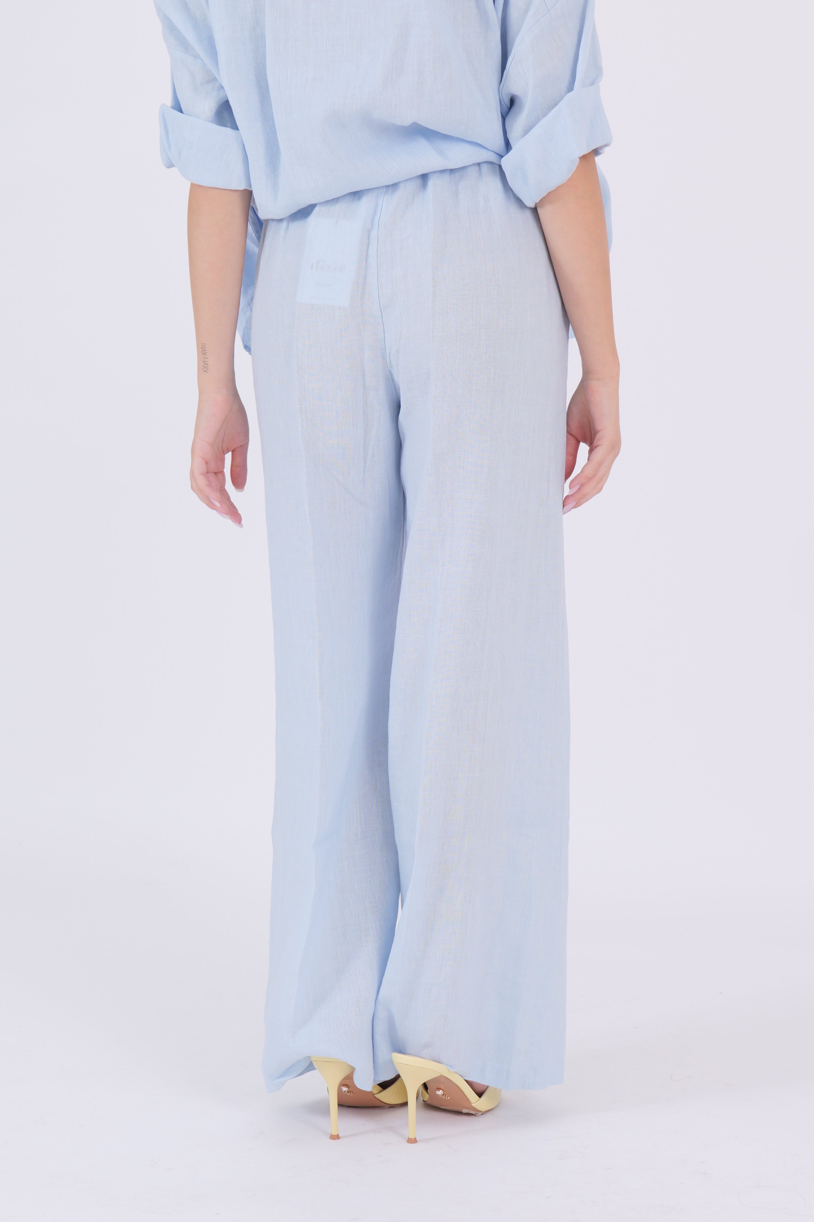 PANTALONE LINO CELESTE DIXIE