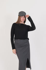 MAGLIA MISTO CASHMERE NERO
