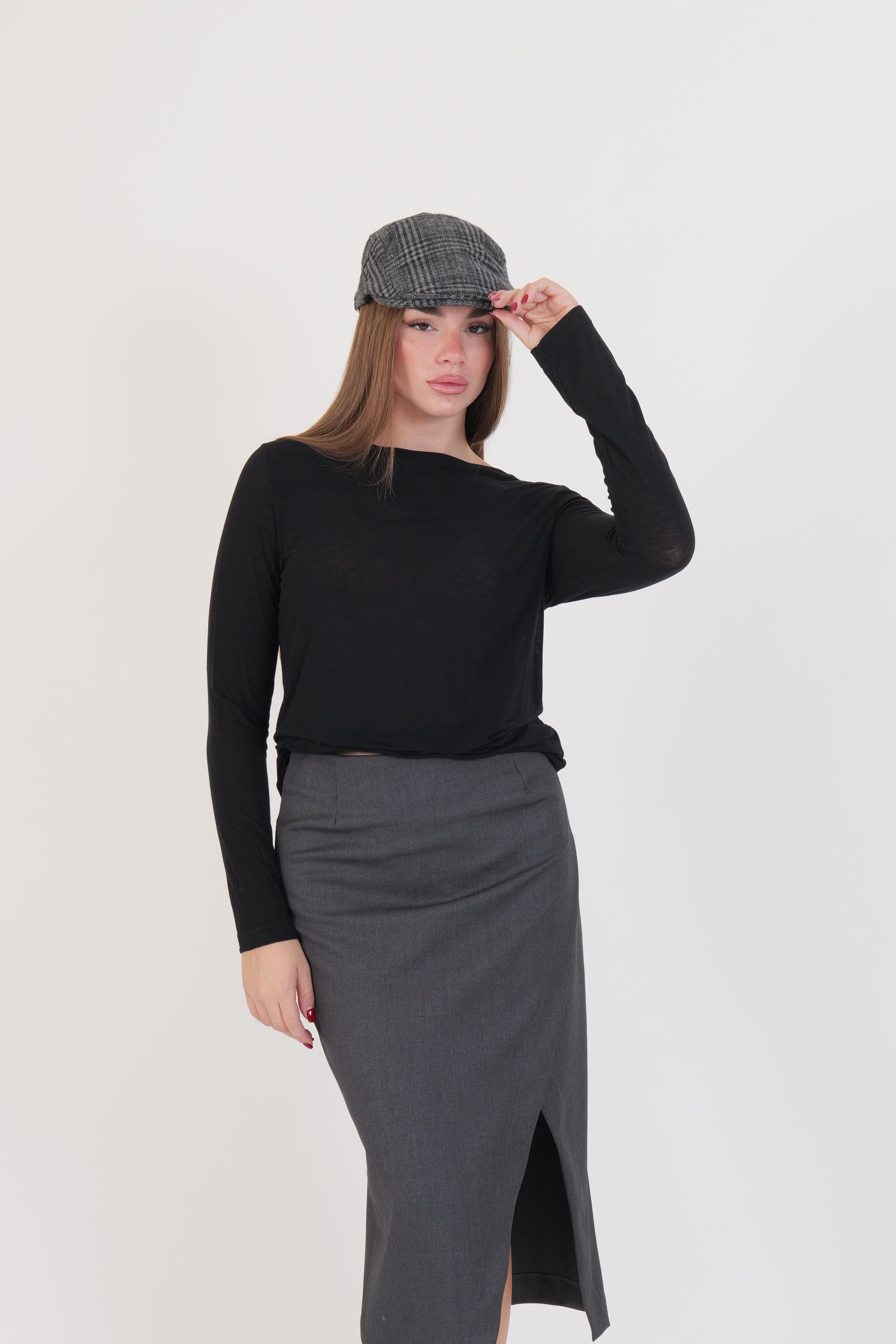 MAGLIA MISTO CASHMERE NERO