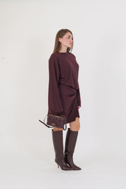 ABITO CORTO BORDEAUX NODO
