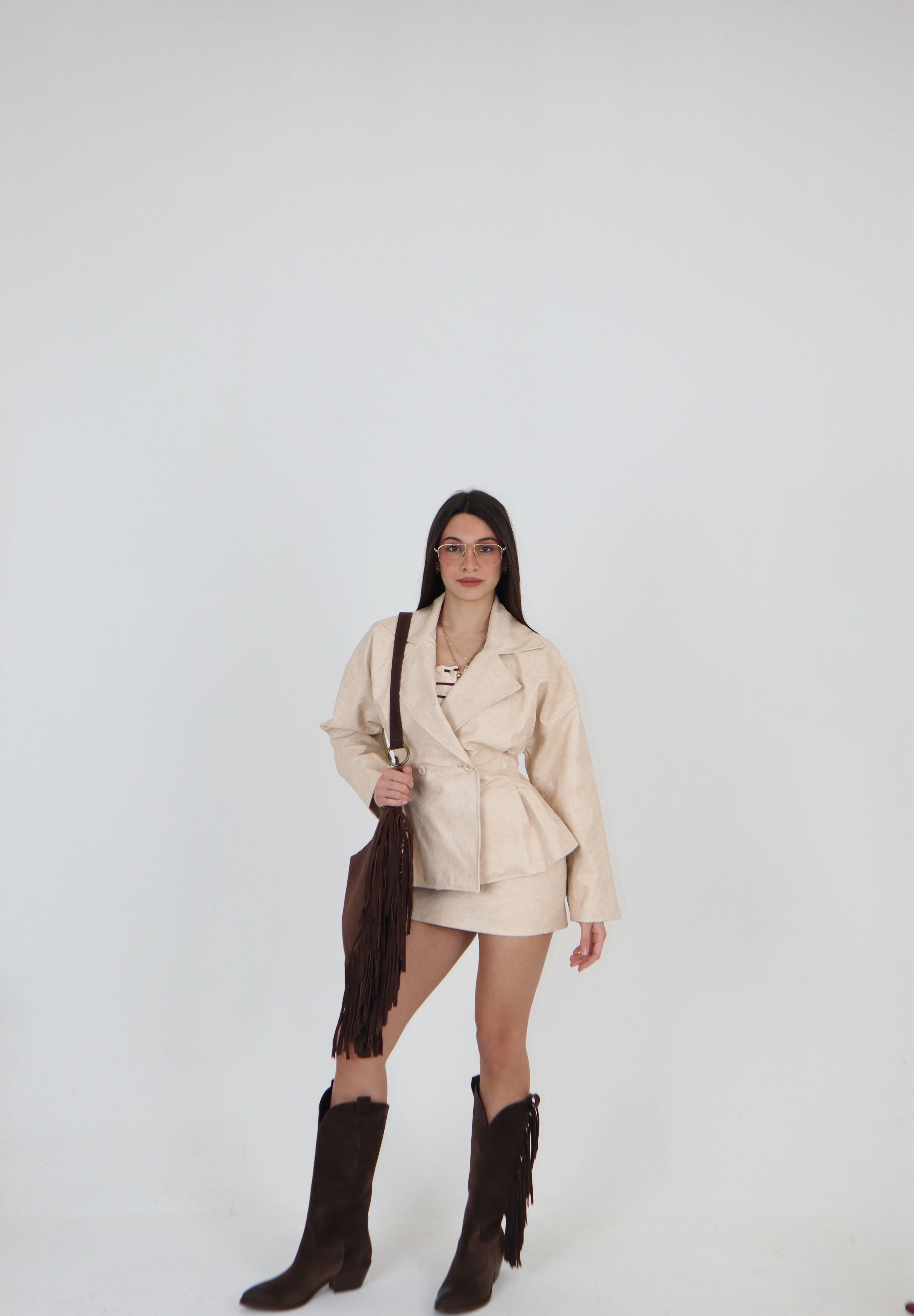 MINIGONNA ELE CROSTA BURRO