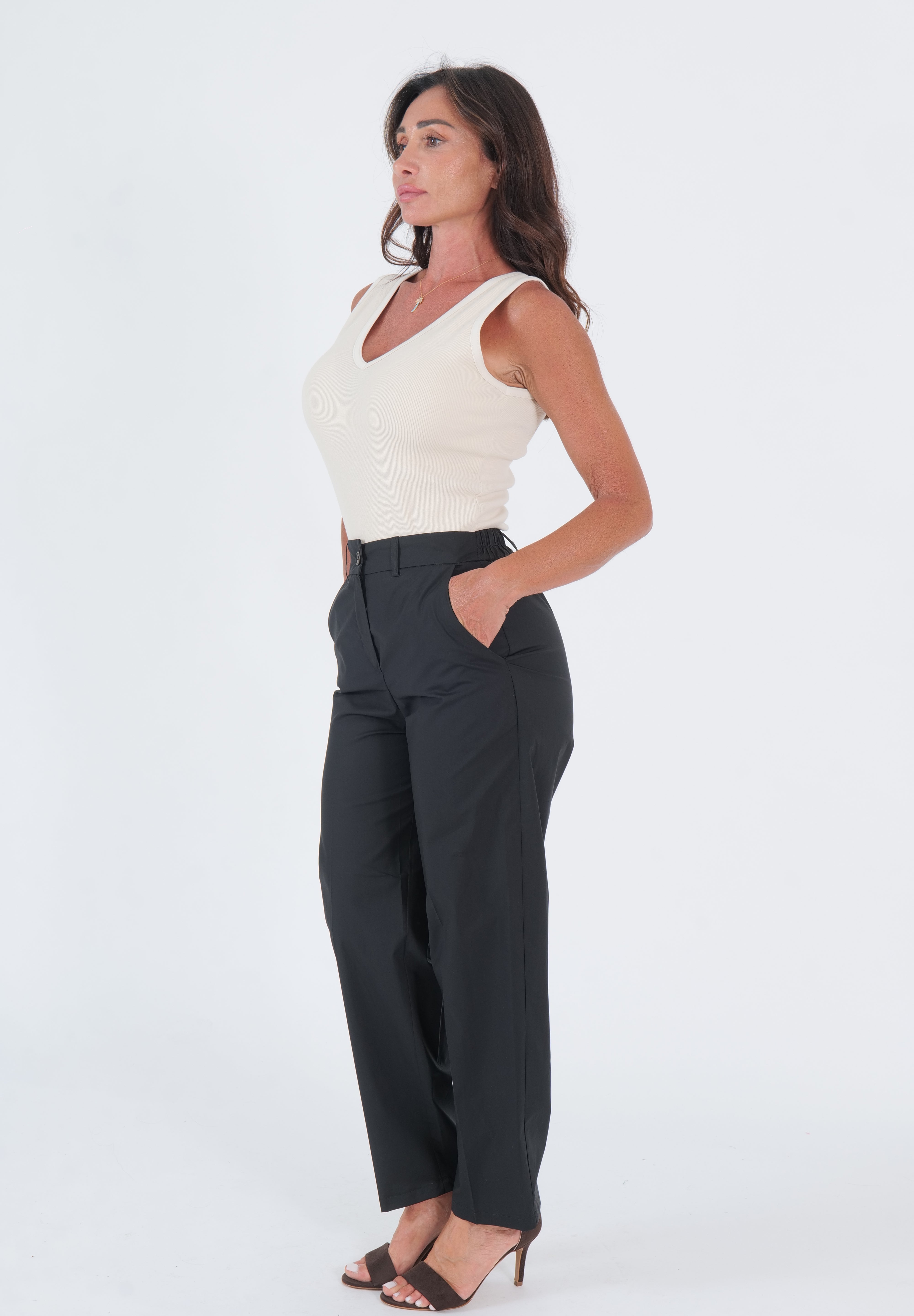 PANTALONI COTTON NERO