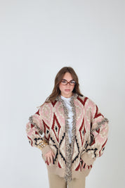 CARDIGAN ROMBI ALL OVER CAMEL