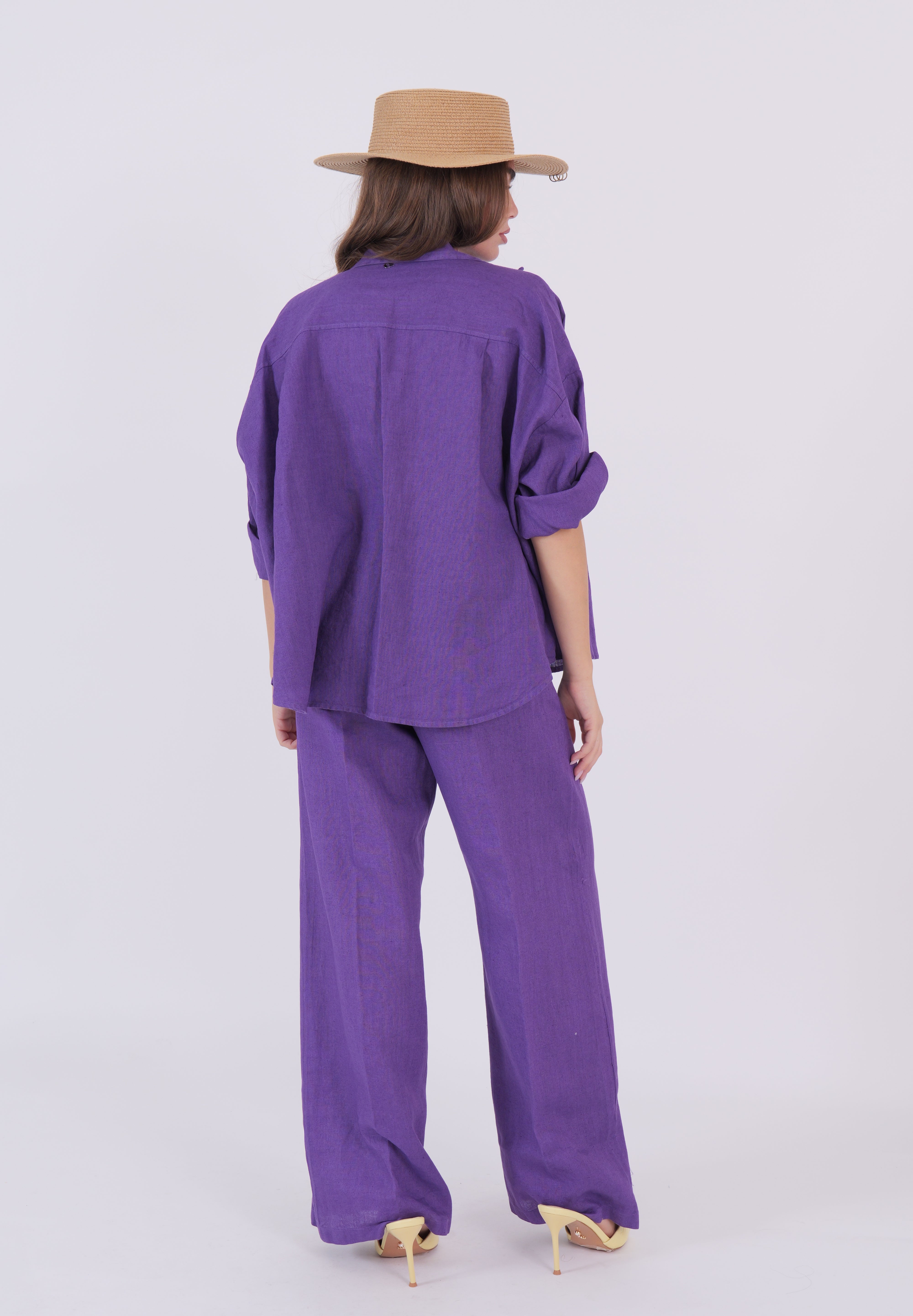 PANTALONE LINO VIOLA DIXIE
