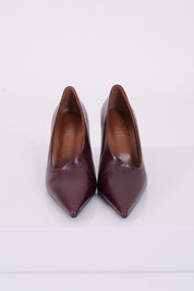 DÉCOLLETÉ IN PELLE BORDEAUX