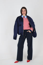 BOMBER SATIN BLUE