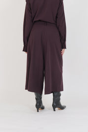 PANTALONE PLISSÈ BORDEAUX