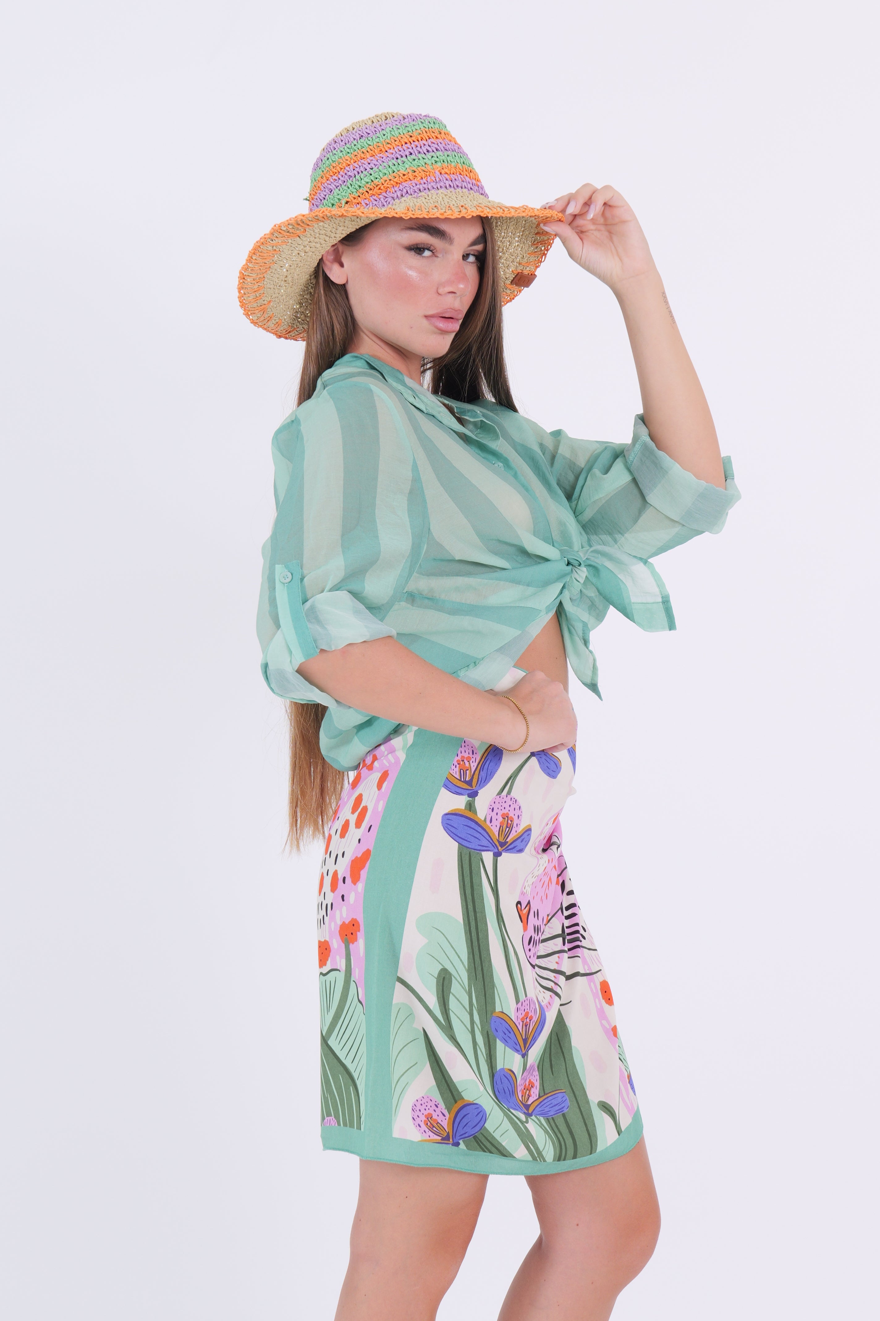 CAMICIA MUSSOLA RIGA DOUBLE GREEN