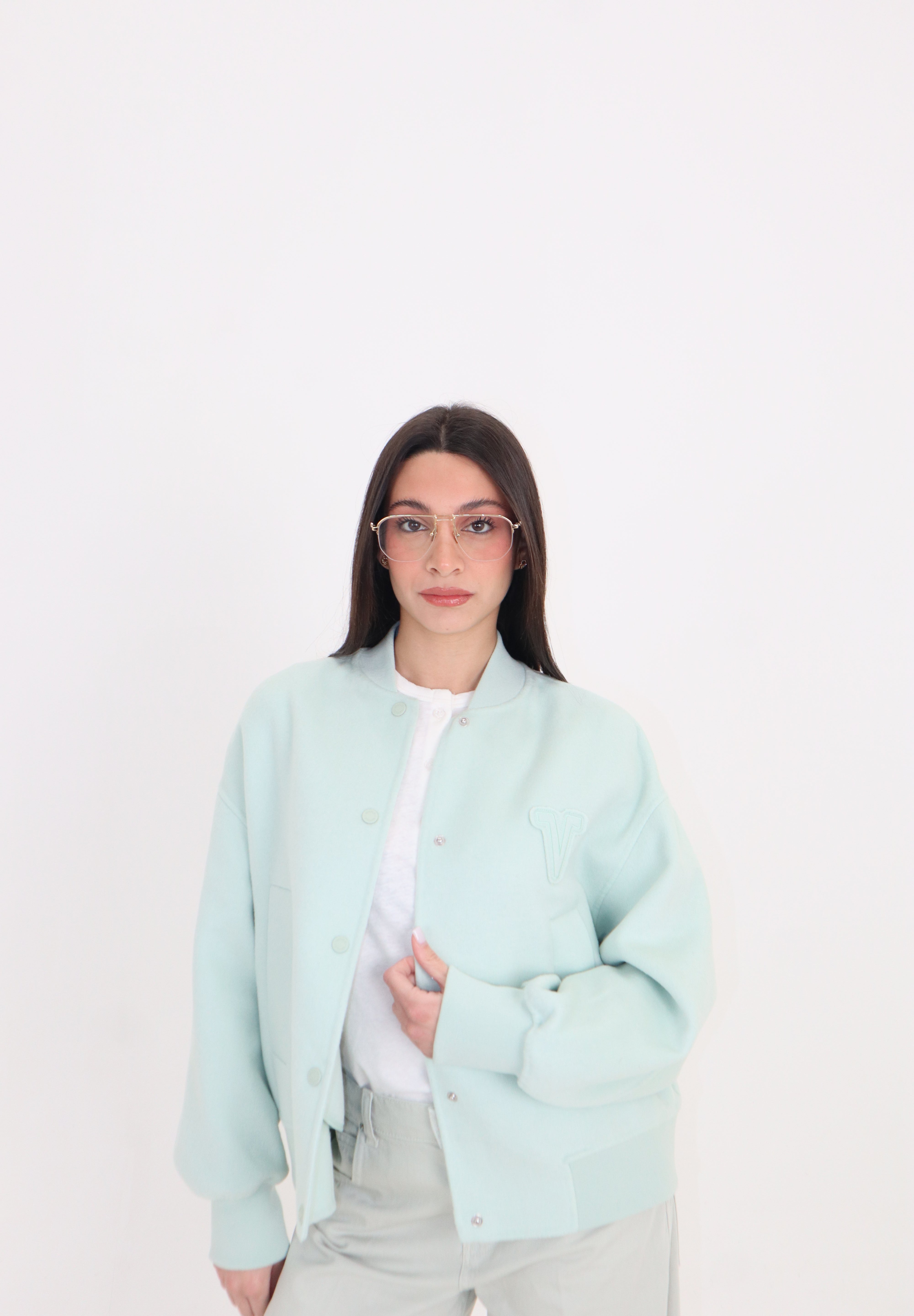 BOMBER SOFT PASTEL ACQUA MARINA