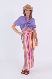 GONNA LUNGA RIGA MULTICOLOR