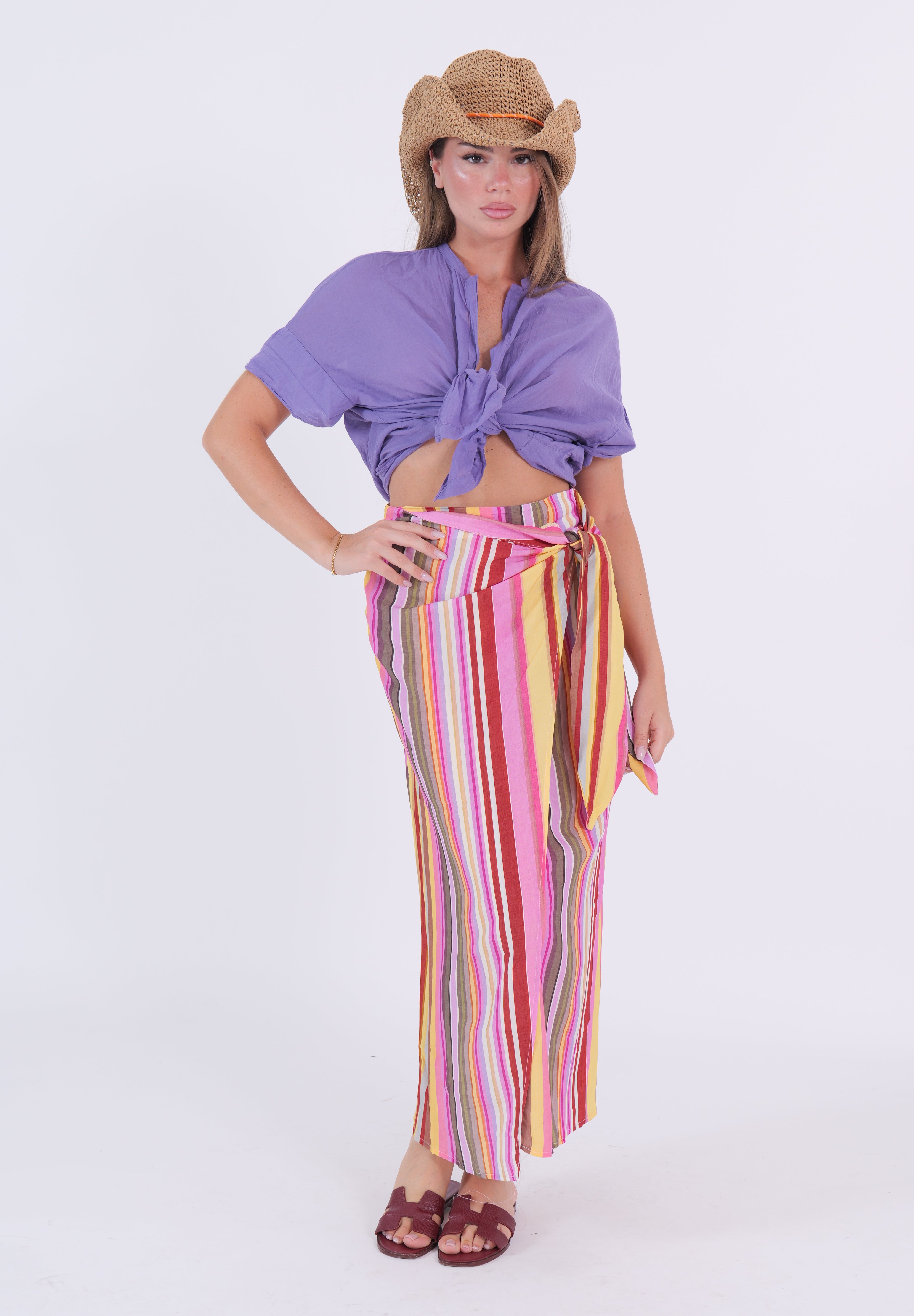 GONNA LUNGA RIGA MULTICOLOR