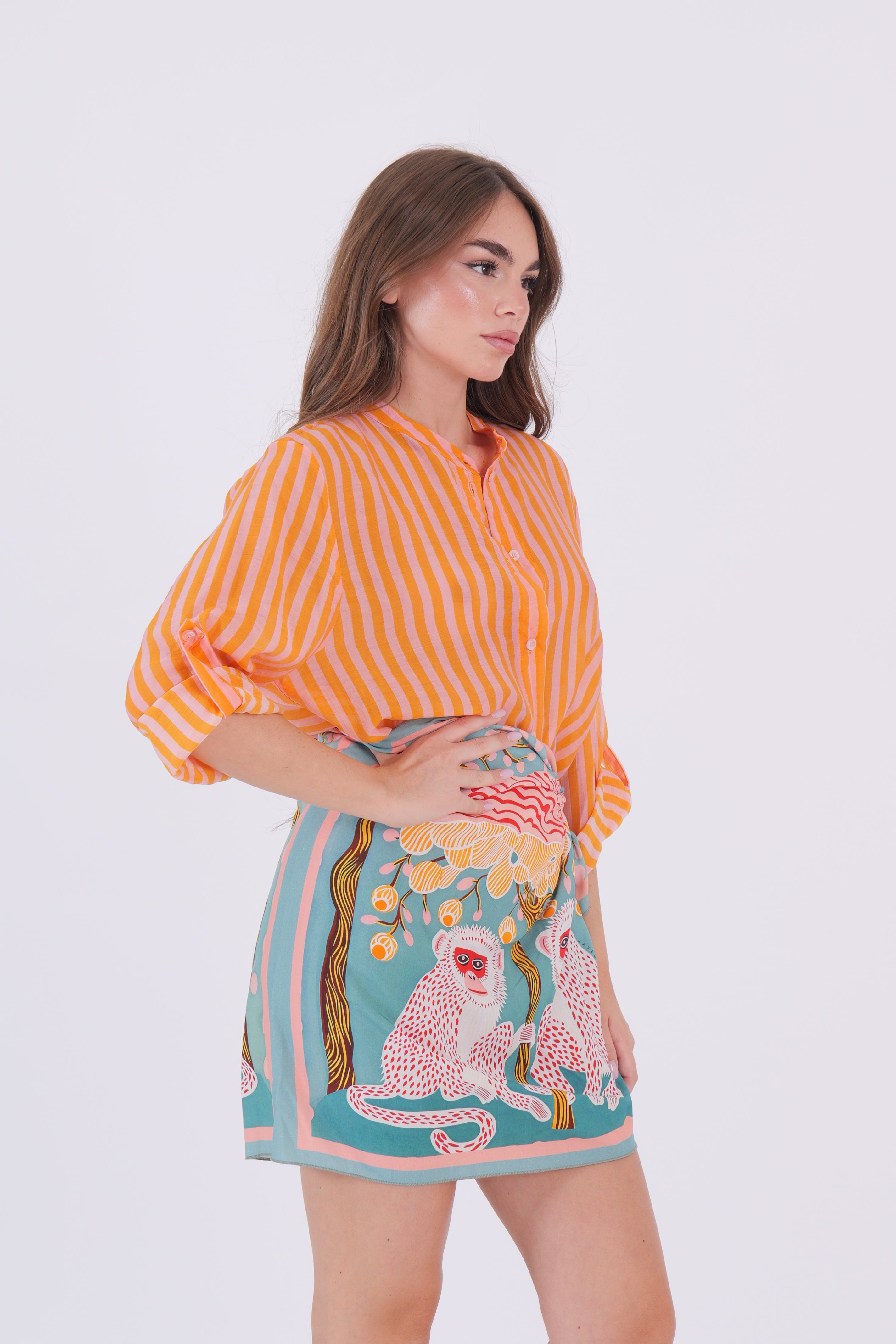 CAMICIA ECO RIGA ARANCIO/ROSA