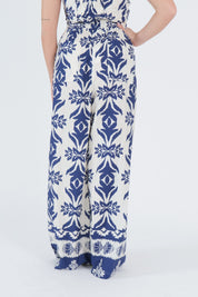 PANTALONE FLOWERS BLU