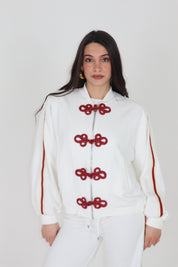 BOMBER IN FELPA JAPAN WHITE
