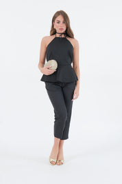 TOP SCOLLO AMERICA NERO