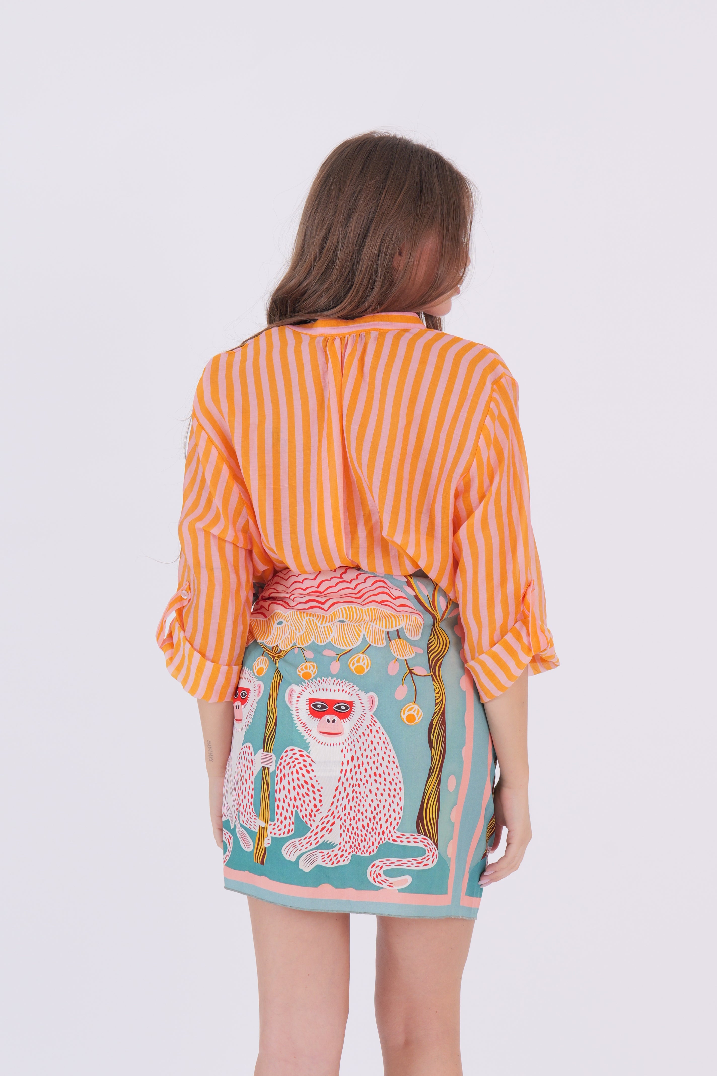 CAMICIA ECO RIGA ARANCIO/ROSA