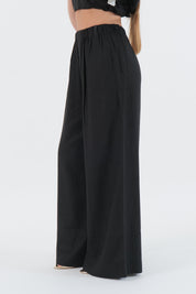 PANTALONE IN LINO BLACK