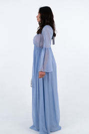 DRESS SETA CELESTE