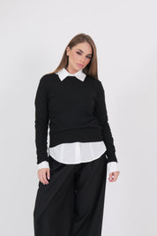 MAGLIA GIROCOLLO NERA