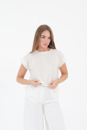 SHIRT MISTO LINO BIANCA