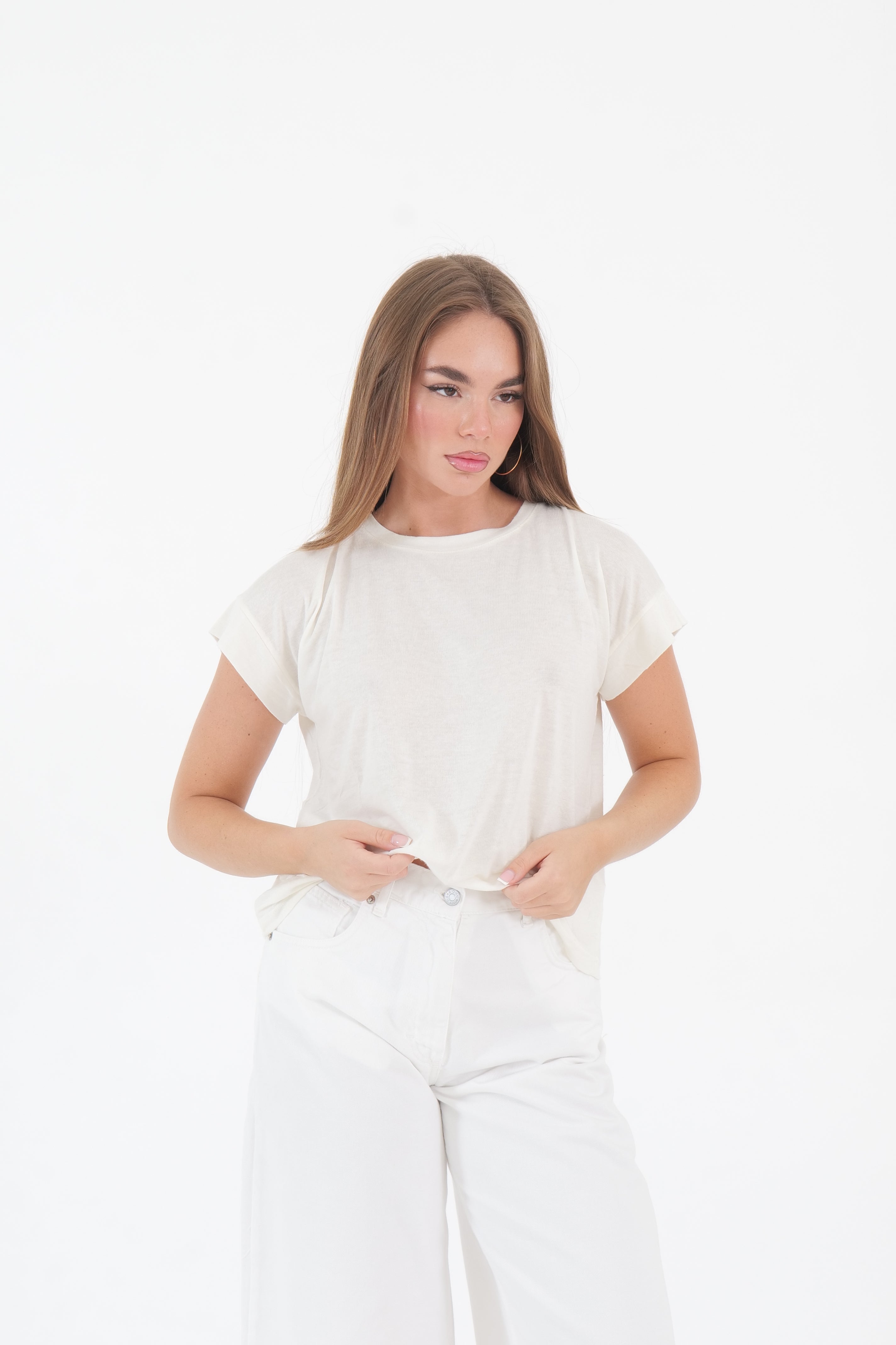 SHIRT MISTO LINO BIANCA
