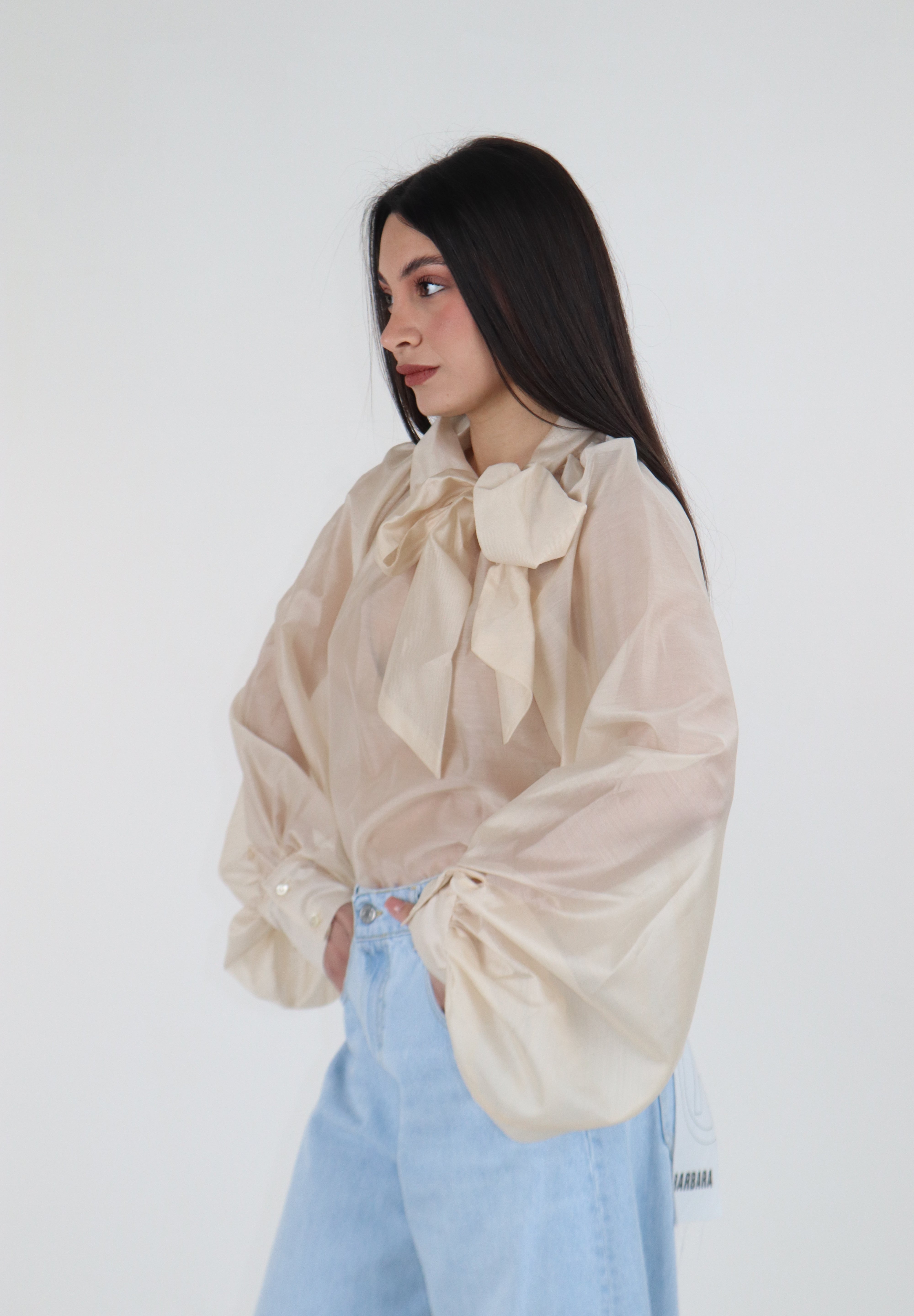 CAMICIA FIOCCO BEIGE