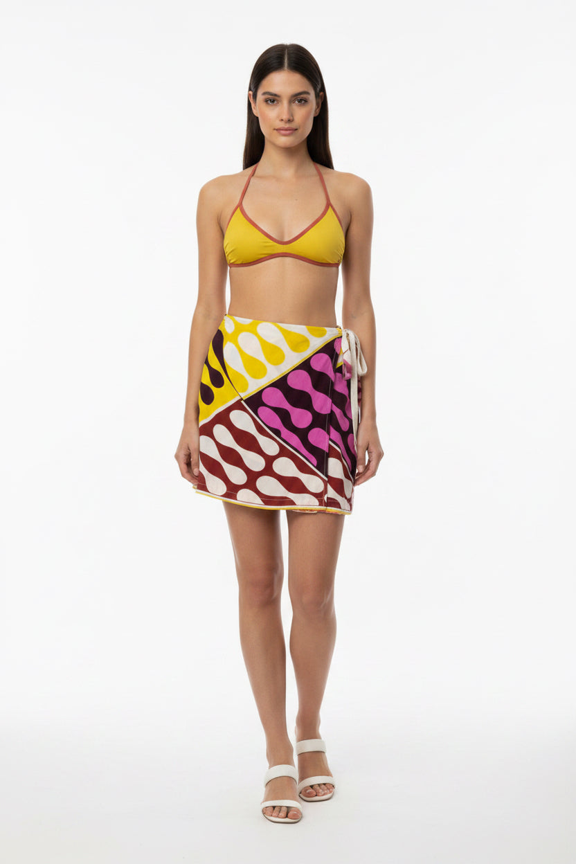 SET BIKINI BICOLOR E GONNA PAREO LEMON