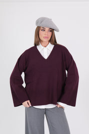 MAGLIONE SCOLLO V BORDEAUX