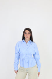CAMICIA POPELINE CELESTE