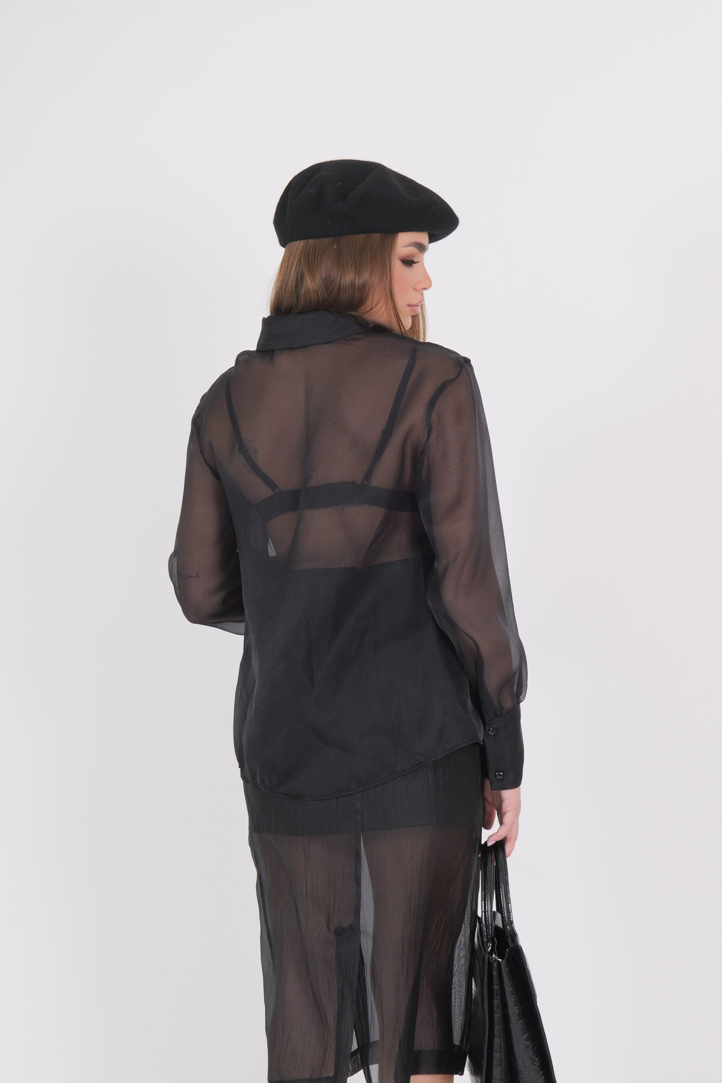 CAMICIA TRASPARENTE NERA