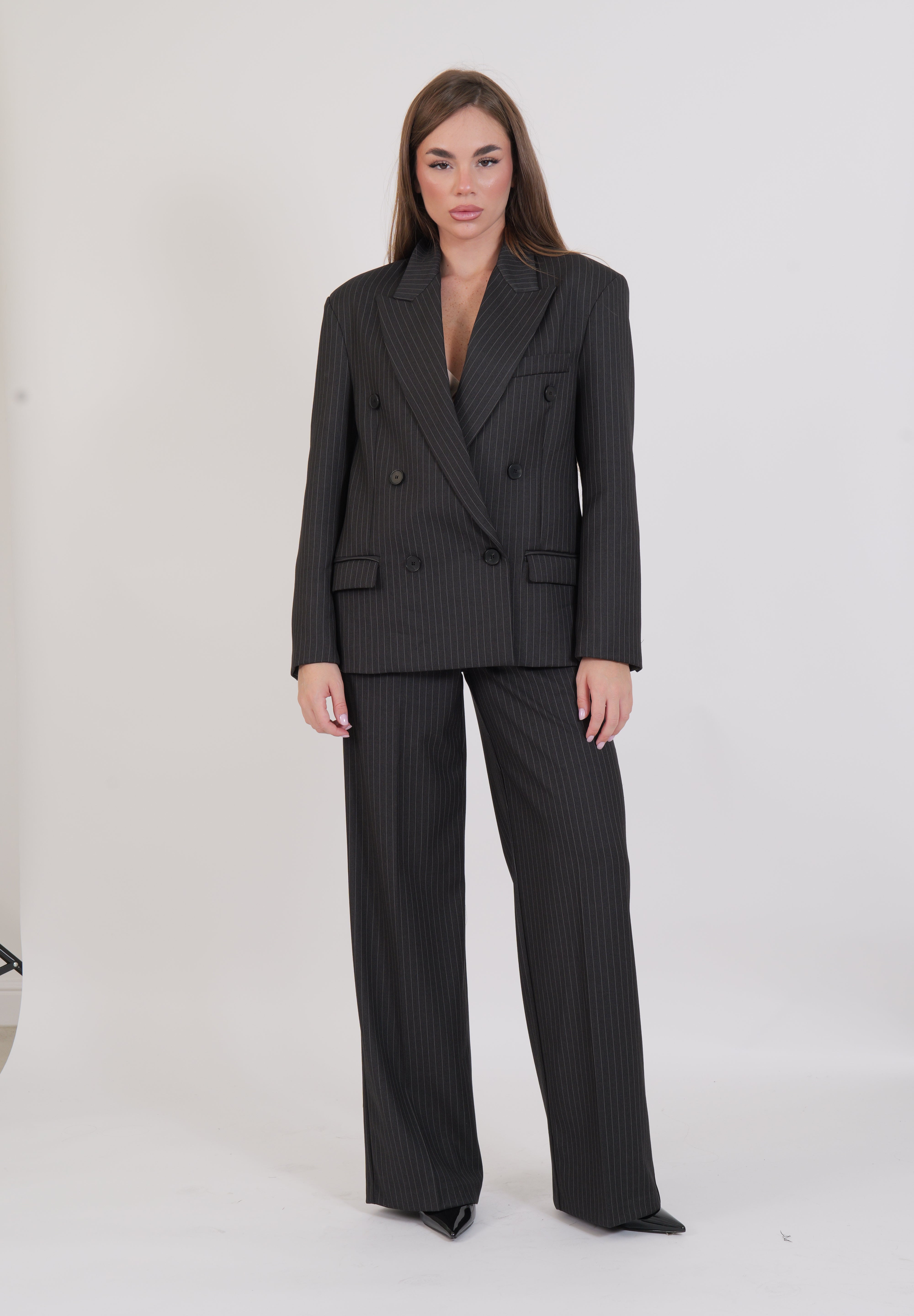 PANTALONE GESSATO ANTRACITE VICOLO