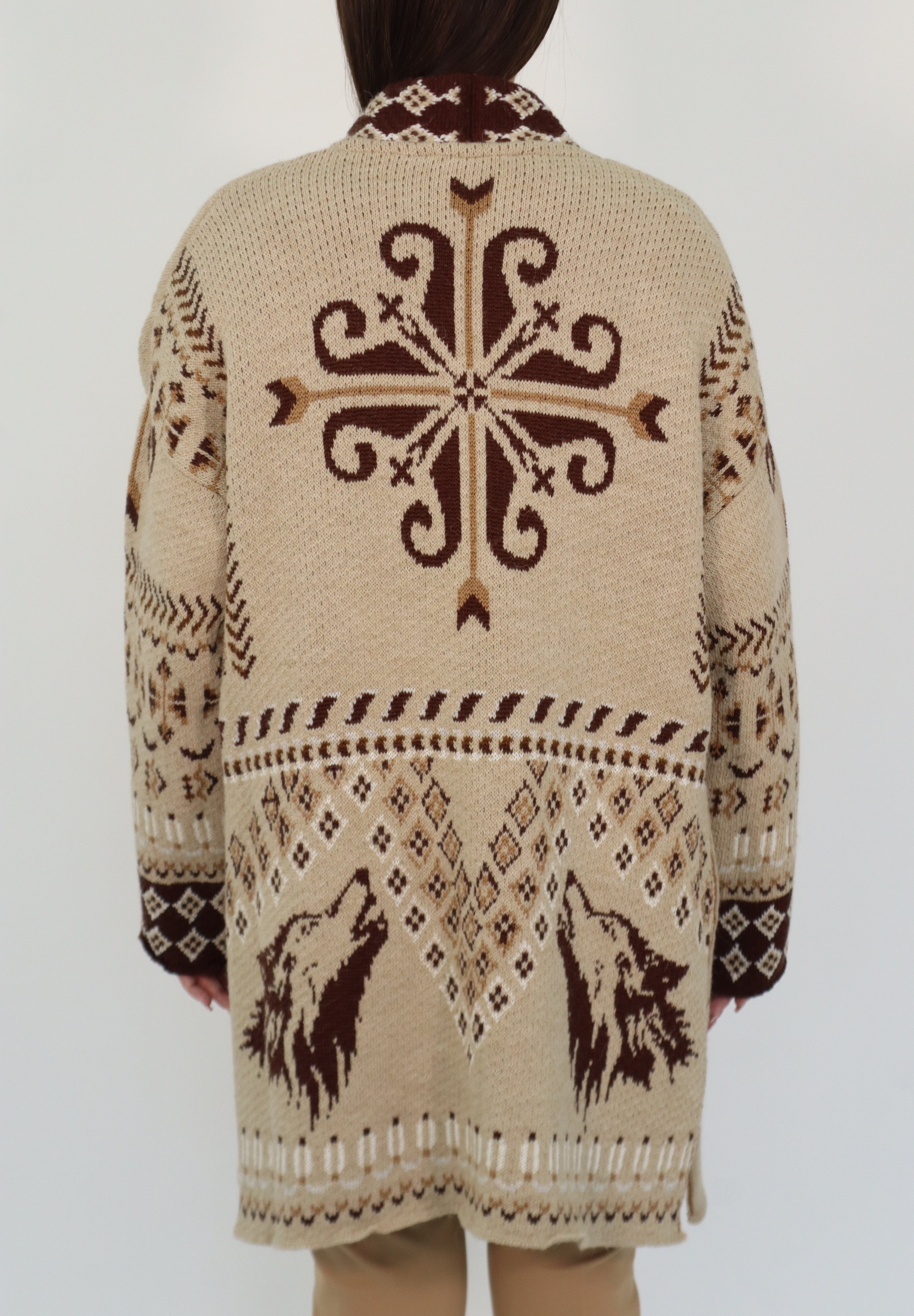 CARDIGAN JACQUARD CAMEL