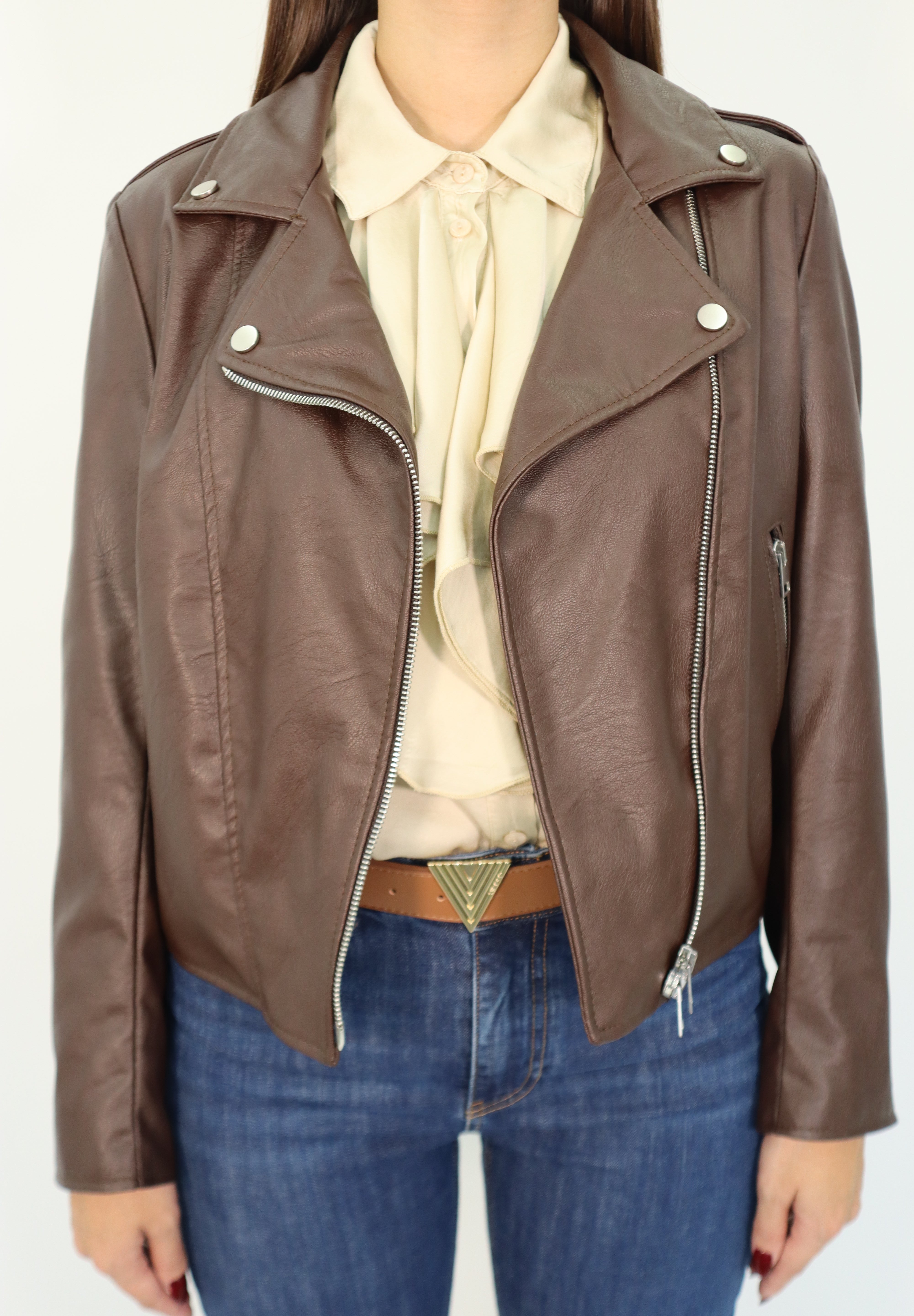 LEATHER JACKET BROWN