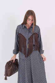 CAMICIA FRANGE MORO/CELESTE