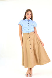 ABITO CELESTE CAMEL