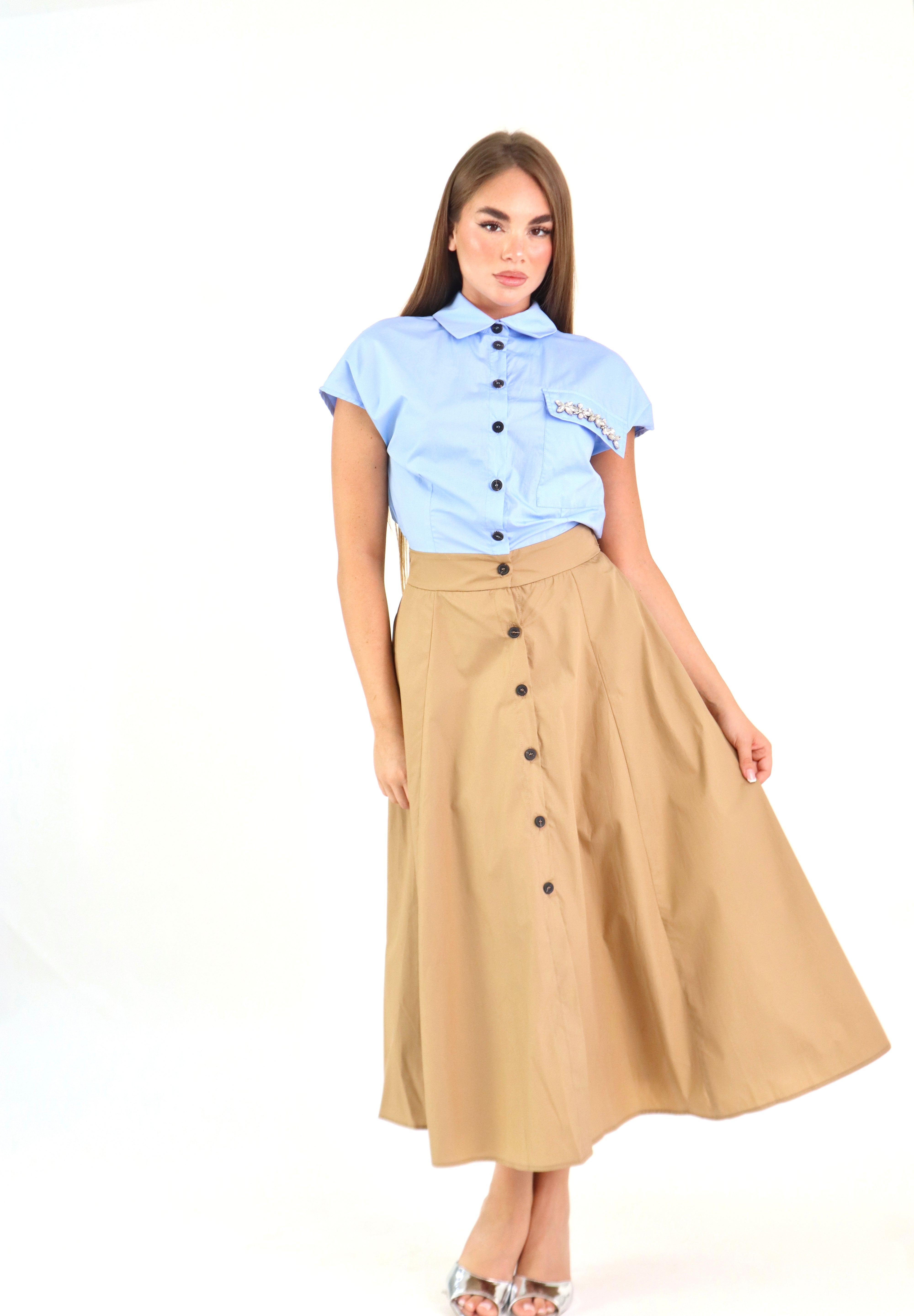 ABITO CELESTE CAMEL