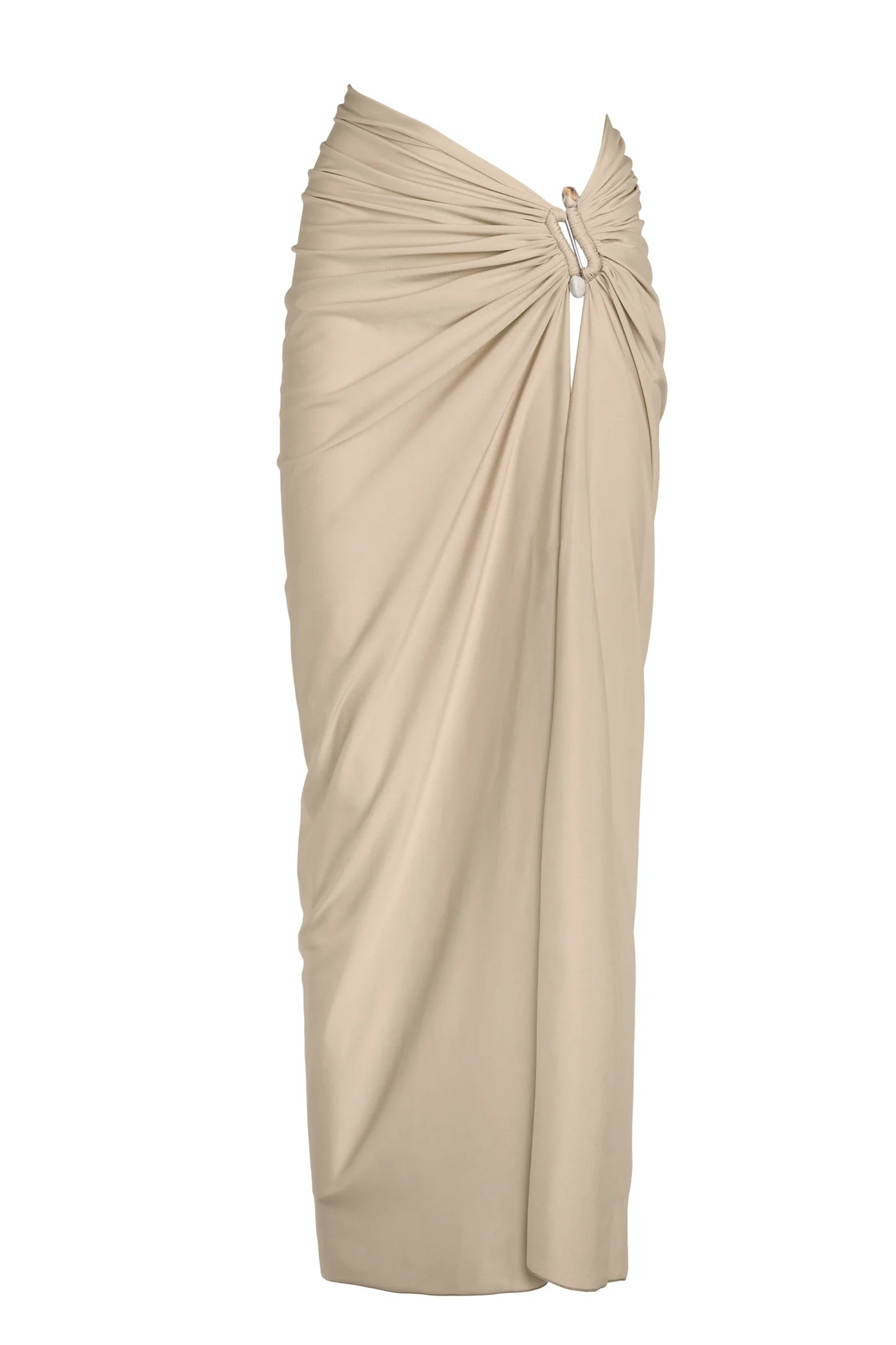 BAMBOO MIDI SKIRT ALMOND