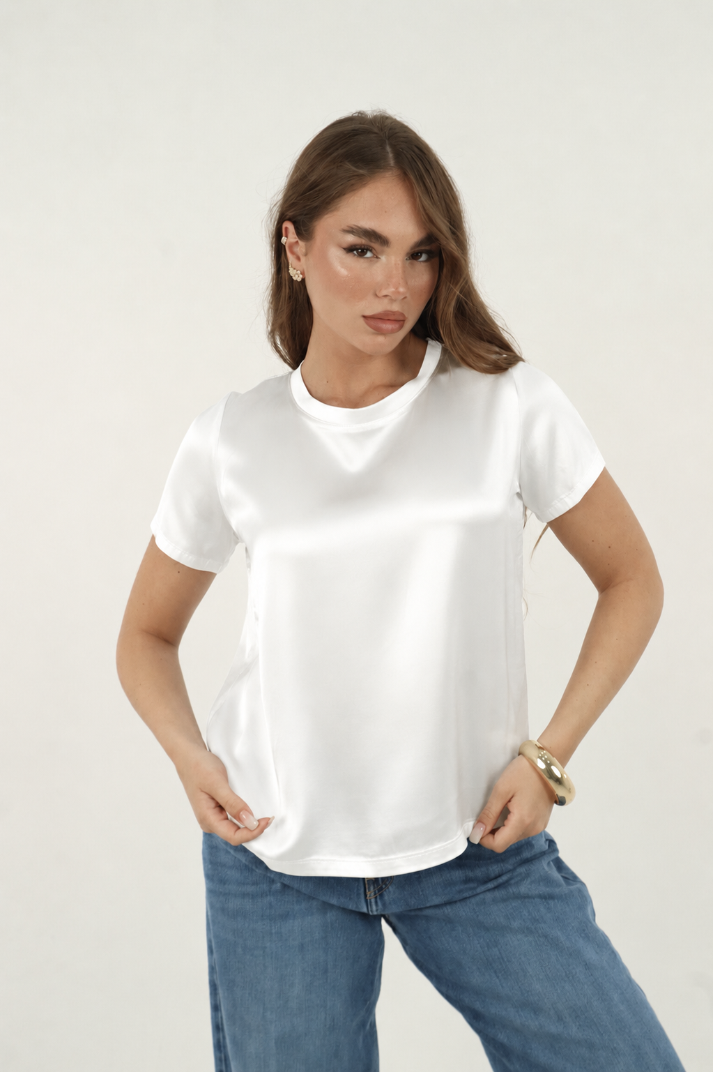 T SHIRT SATIN BIANCA