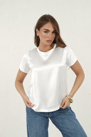 T SHIRT SATIN BIANCA
