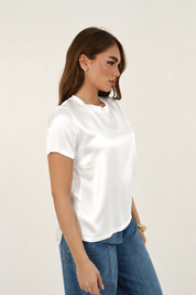 T SHIRT SATIN BIANCA