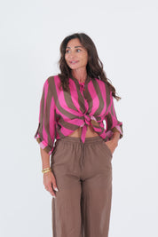 CAMICIA ECO RIGA FUXIA/MORO