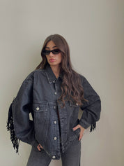 DENIM FRINGES JACKET