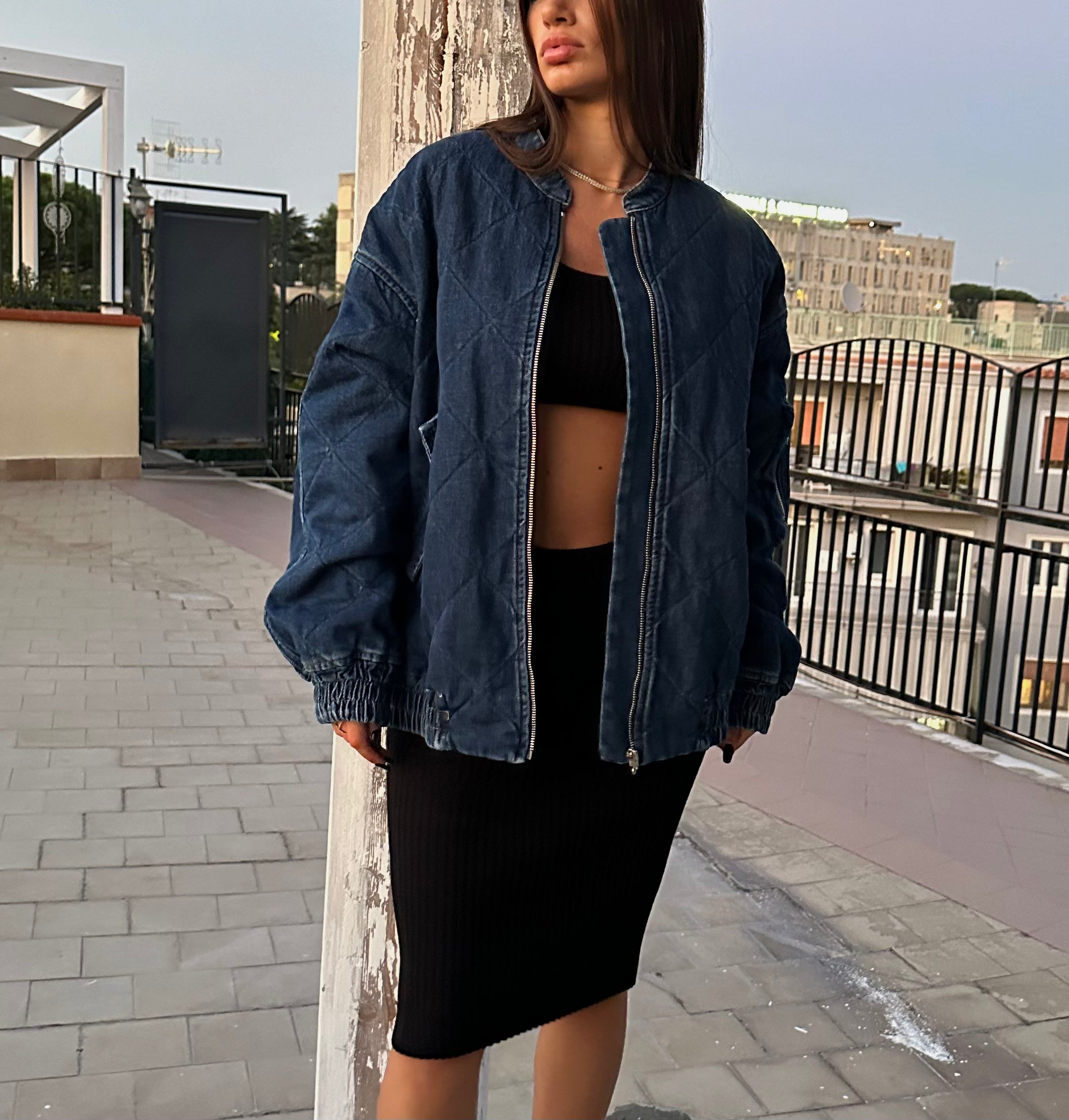 DENIM BOMBER JACKET