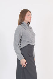 MAGLIA COLLO ALTO GRIGIO
