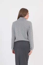 MAGLIA COLLO ALTO GRIGIO