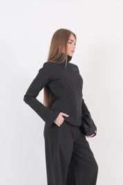 TOP MANICA LUNGA NERO
