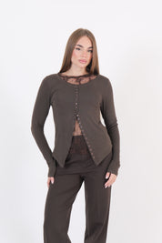 MAGLIA TWIN SET EBANO